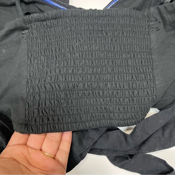 Anthropologie Black smocked Crop Top - Picture 5 of 7